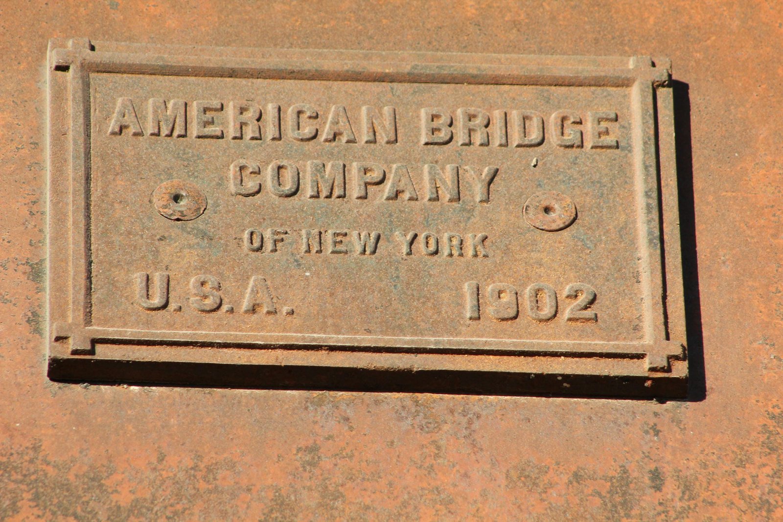 Plaque on south track span